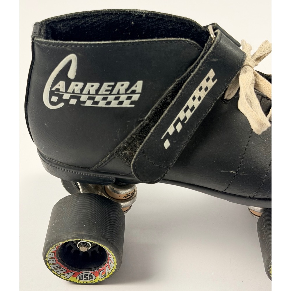 Riedell Carrera Roller Skates Black Speed Quad Skates Hyper 95A Wheels Size 9 - Picture 6 of 10